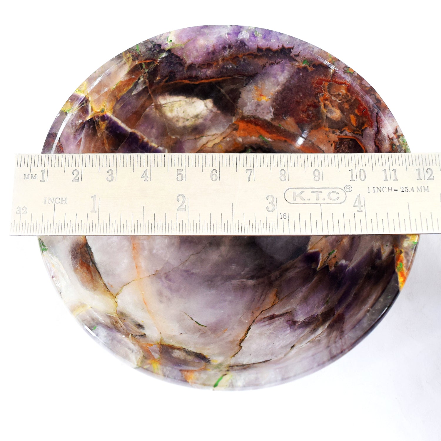 Attractive 1352.00 Carats Genuine Chevron Amethyst Hand Carved Crystal Gemstone Carving Big Bowl