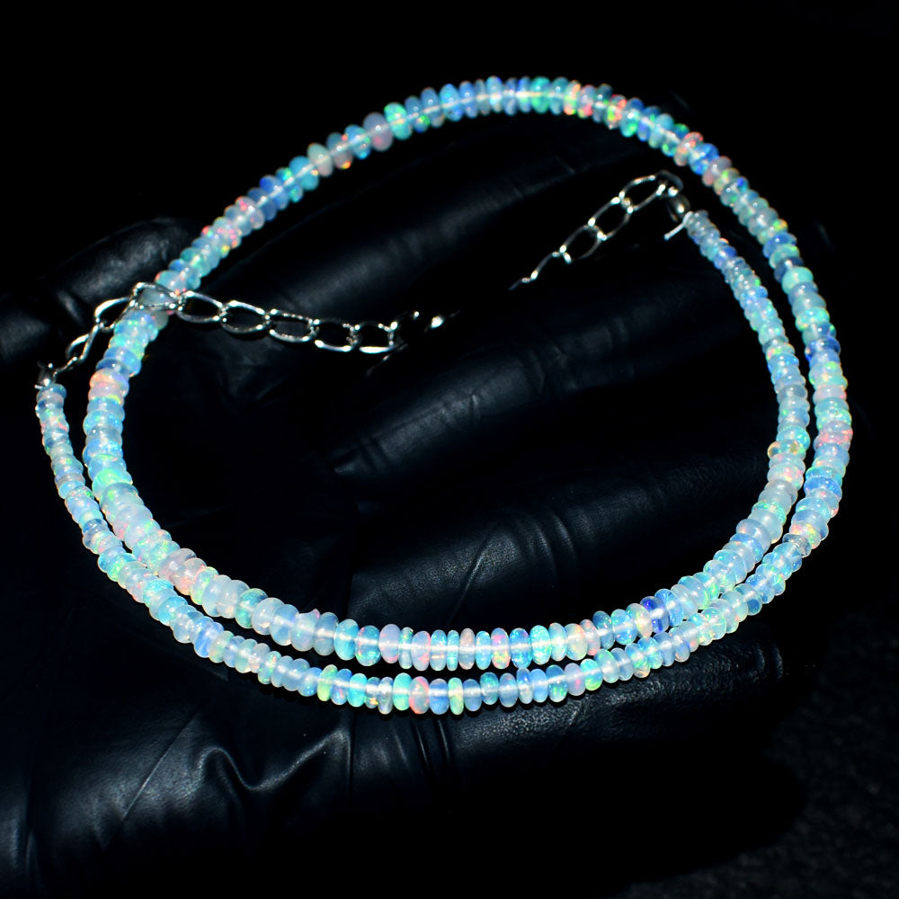 Mega Sale - 100% Exclusive 36.00 Cts Genuine Ethiopian Opal Beads Necklace