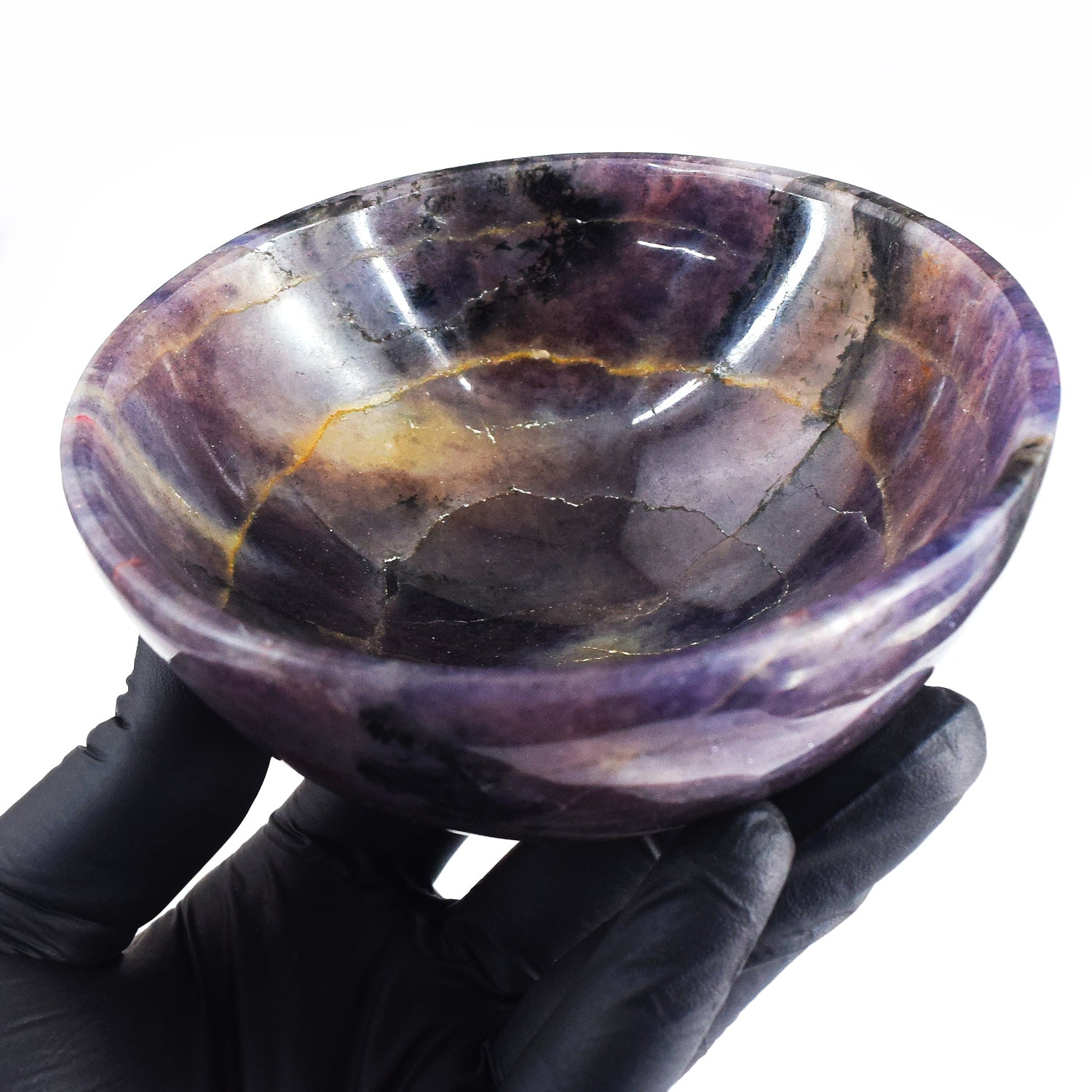 Unbelievable 1315.00 Carats Genuine Iolite Hand Carved Crystal Gemstone Carving Big Bowl
