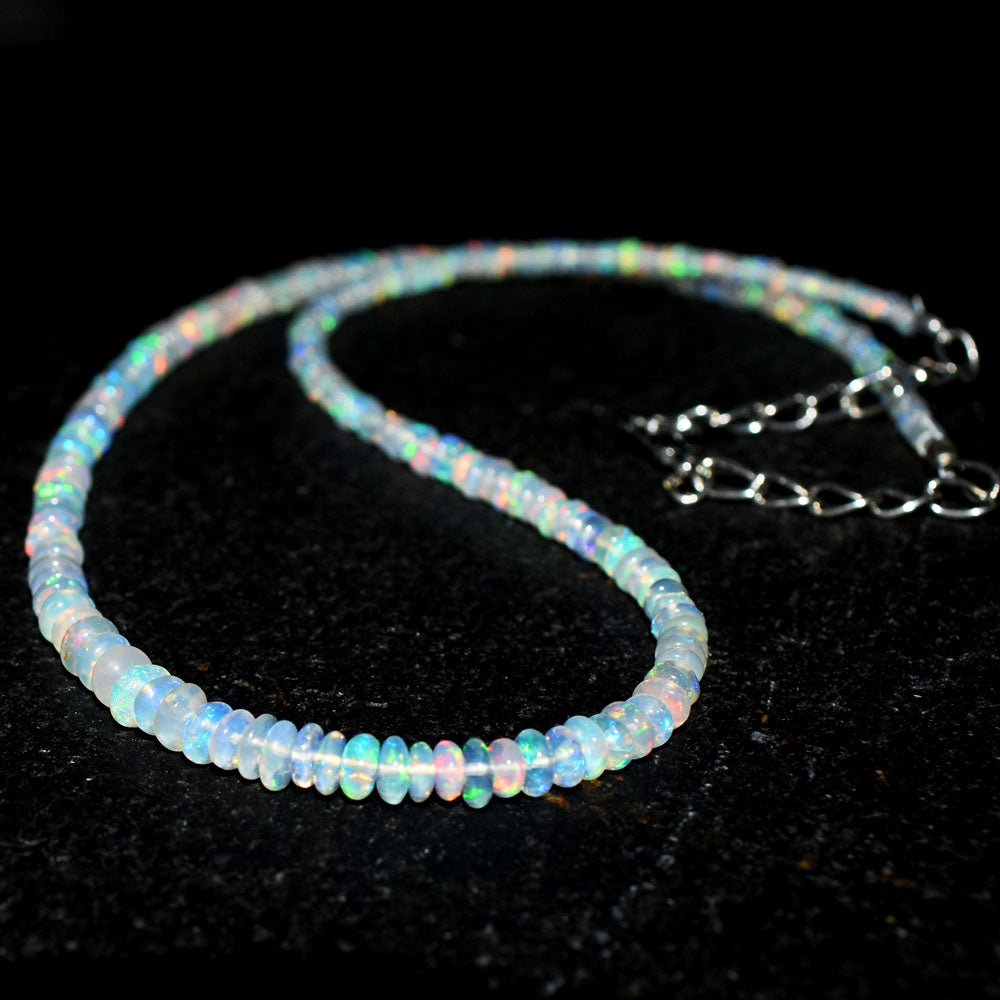 Mega Sale - 100% Exclusive 36.00 Cts Genuine Ethiopian Opal Beads Necklace