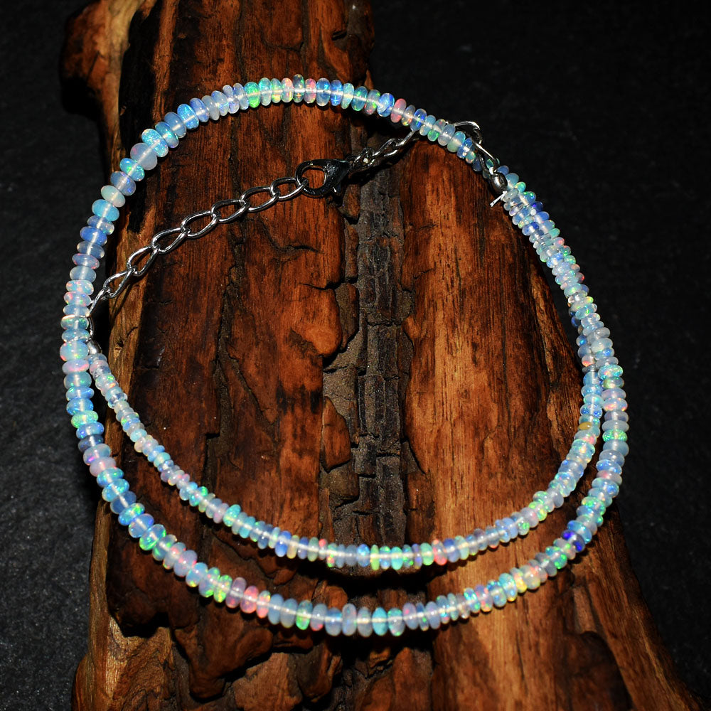 Mega Sale - 100% Exclusive 36.00 Cts Genuine Ethiopian Opal Beads Necklace