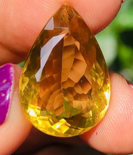 Amazing 12.00 Cts Genuine Citrine Faceted Loose Gemstone