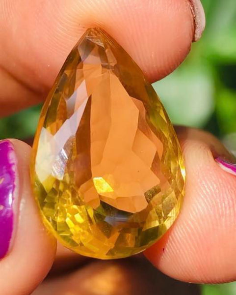 Amazing 12.00 Cts Genuine Citrine Faceted Loose Gemstone