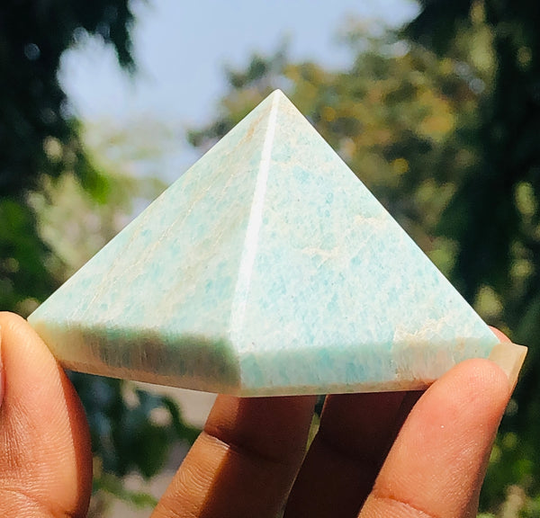 Couteous 440.00 Cts Genuine Amzonite Healing Crystal Specimen Premium Divine Pyramid