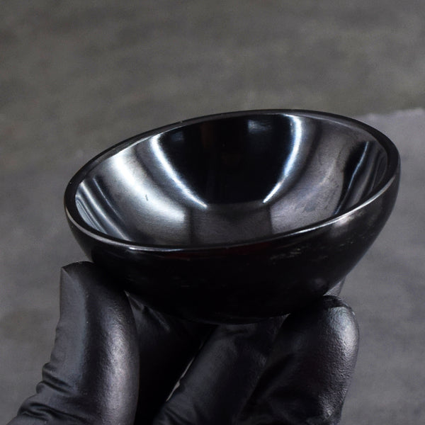 Natural 194.00 Carats Genuine Black Spinel Hand Carved Crystal Gemstone Carving Bowl