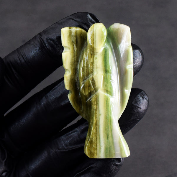 Attractive 129.00 Cts Genuine Serpentine Healing Premium Divine Crystal Angel