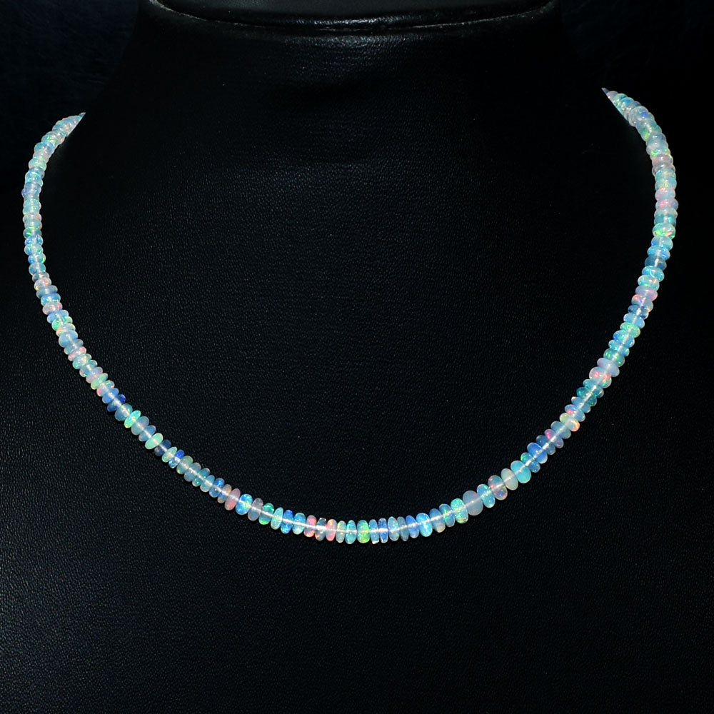 Mega Sale - 100% Exclusive 36.00 Cts Genuine Ethiopian Opal Beads Necklace