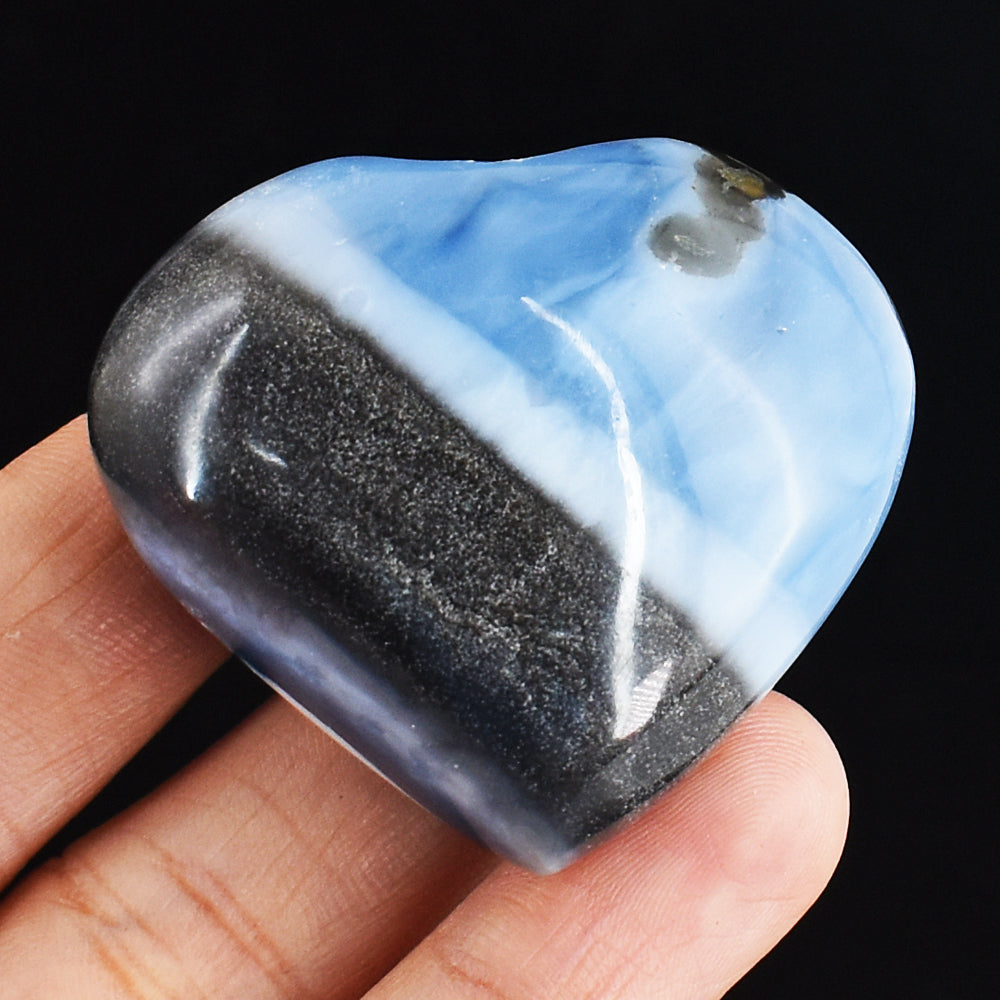 Natural 260.00 Cts Genuine Blue Opal Crystal Specimen Gemstone Healing Heart