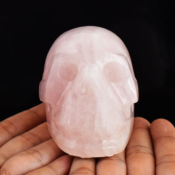 Natural 1826.00 Cts Genuine Pink Rose Quartz Hand Carved Crystal Skull Gemstone Carving