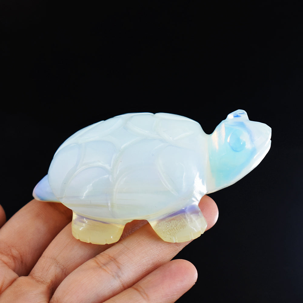 Stunning 636.00 Carats  Genuine Opalite Hand Carved Crystal Gemstone Carving Turtle