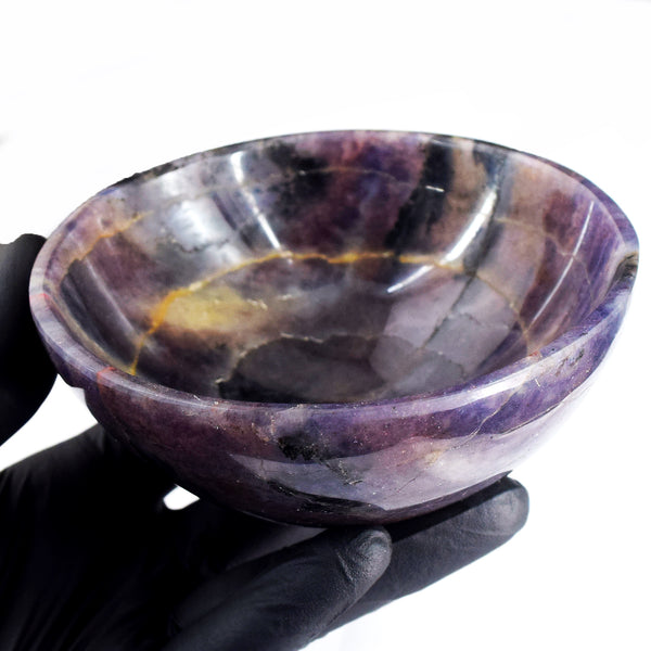 Unbelievable 1315.00 Carats Genuine Iolite Hand Carved Crystal Gemstone Carving Big Bowl