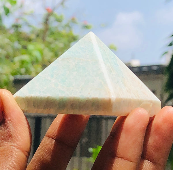 Amazing 465.00 Cts Genuine Amazonite Healing Crystal Specimen Premium Divine Pyramid