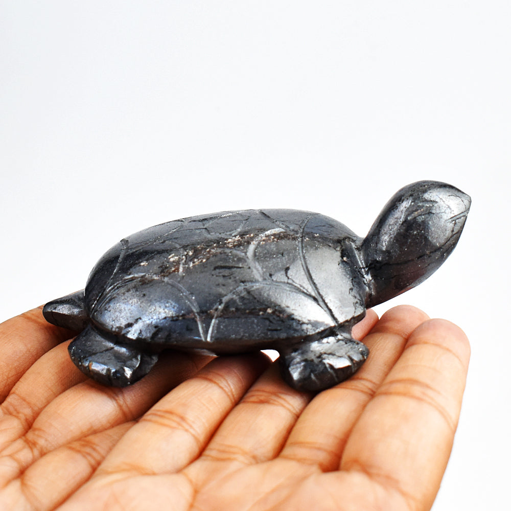 Gorgeous  1285.00 Carats  Genuine  Hematite Hand Carved Crystal Gemstone Turtle Carving