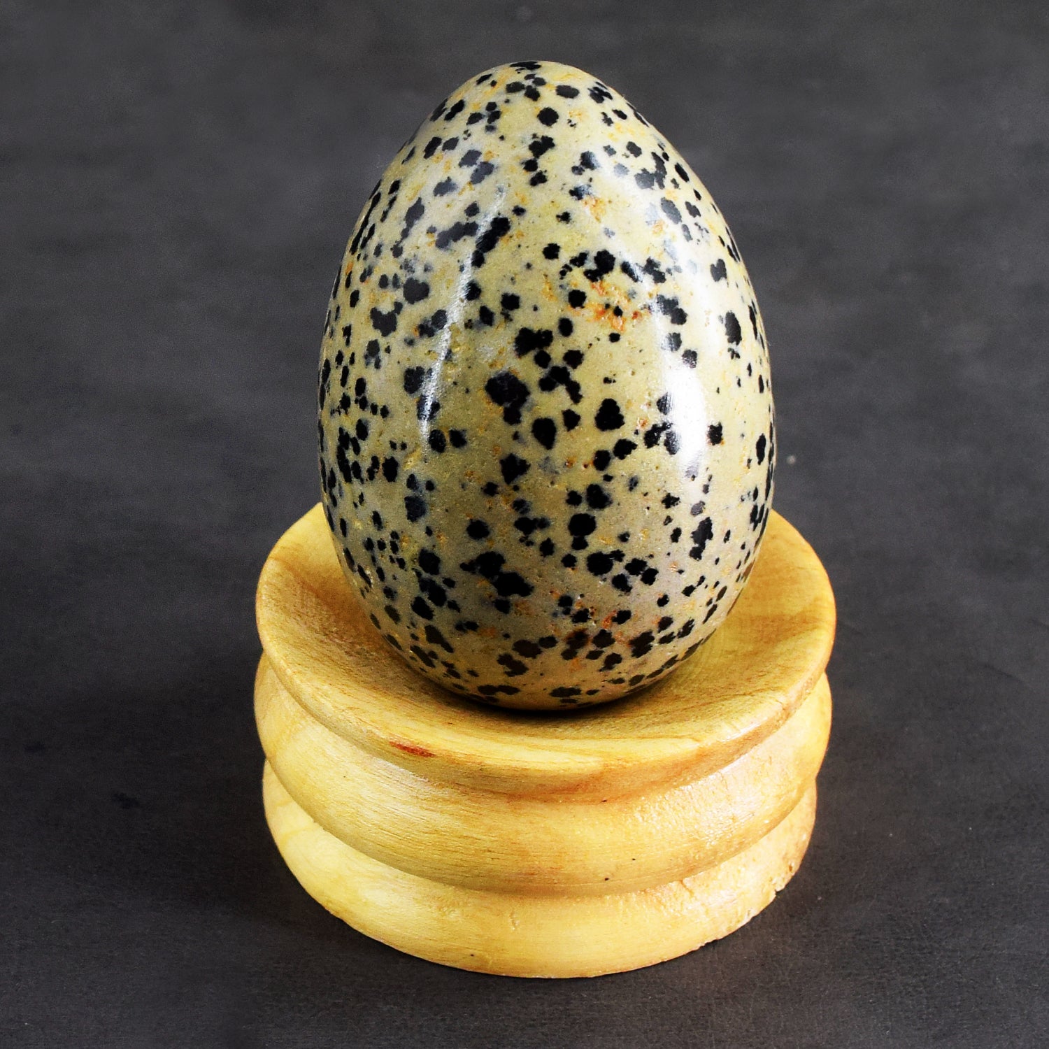 Artisian 811.00 Cts Genuine Dalmation Jasper Crystal Premium Healing Egg