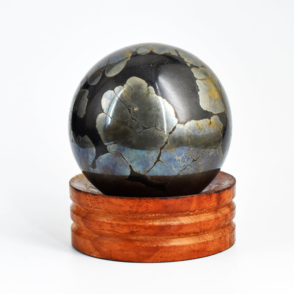 Exclusive 1881.00 Cts Carved Pyrite Reiki Crystal Healing Sphere