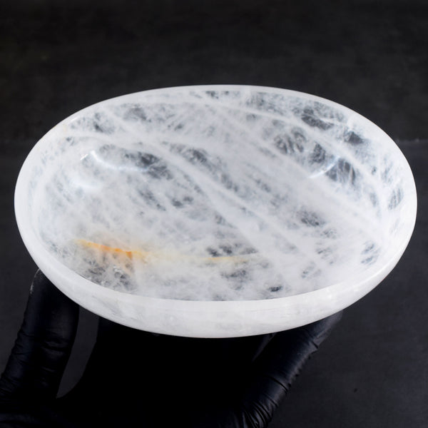 Perfect 1540.00 Carats Genuine White Quartz Hand Carved Crystal Gemstone Carving Big Bowl