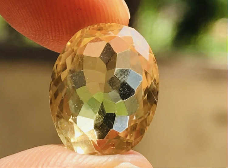 Stunning 16.00 Cts Genuine Citrine Faceted Loose Gemstone