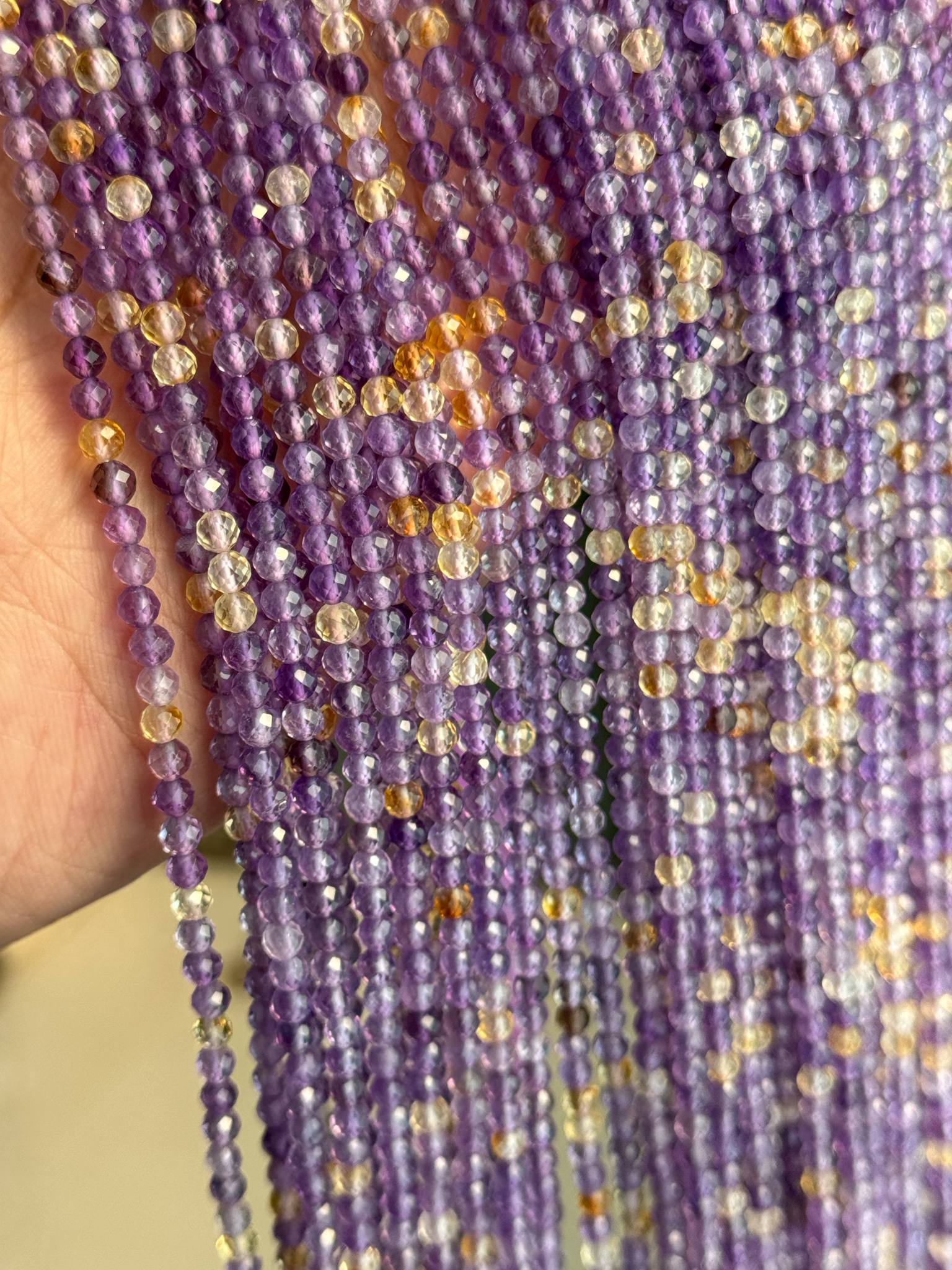 Mega Sale - 100% Genuine Exclusive  Ametrine Faceted Beads Strand