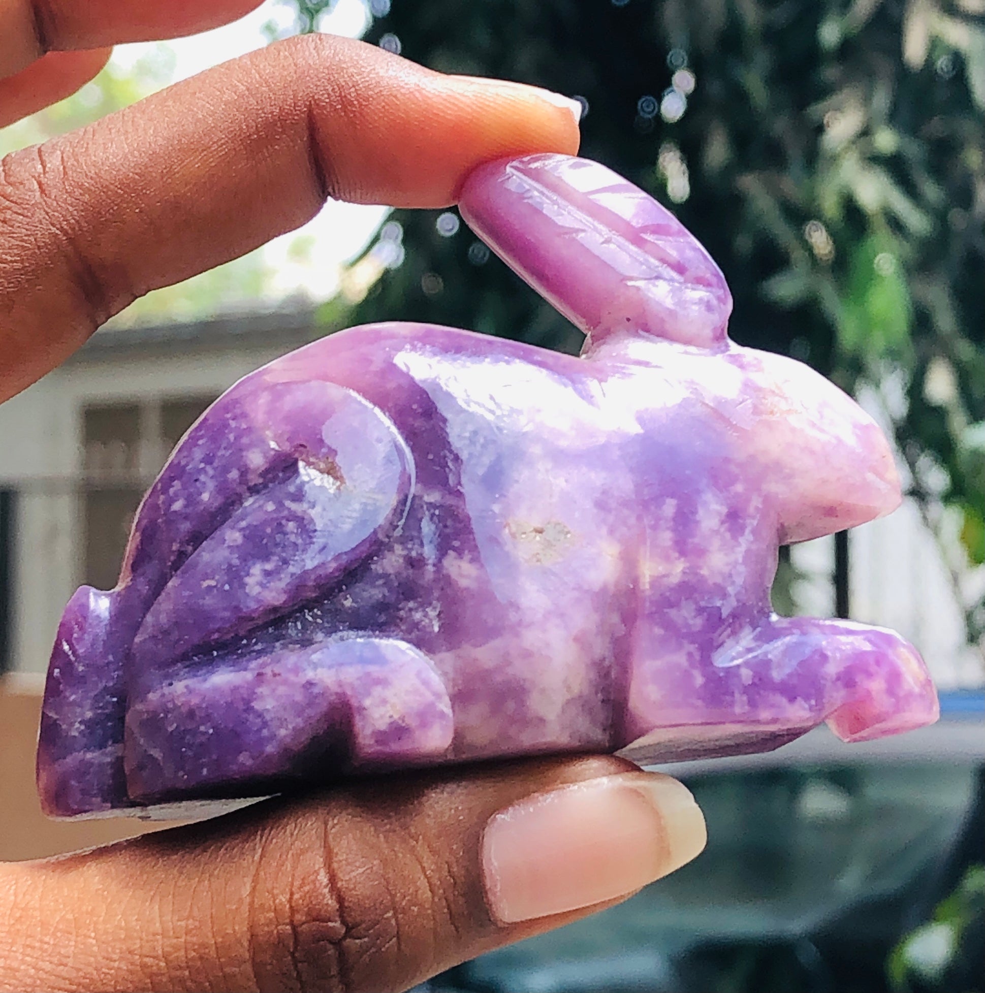 Genuine 510.00 Cts Amazing Lepidolite Hand Carved Bunny 2026  Collection