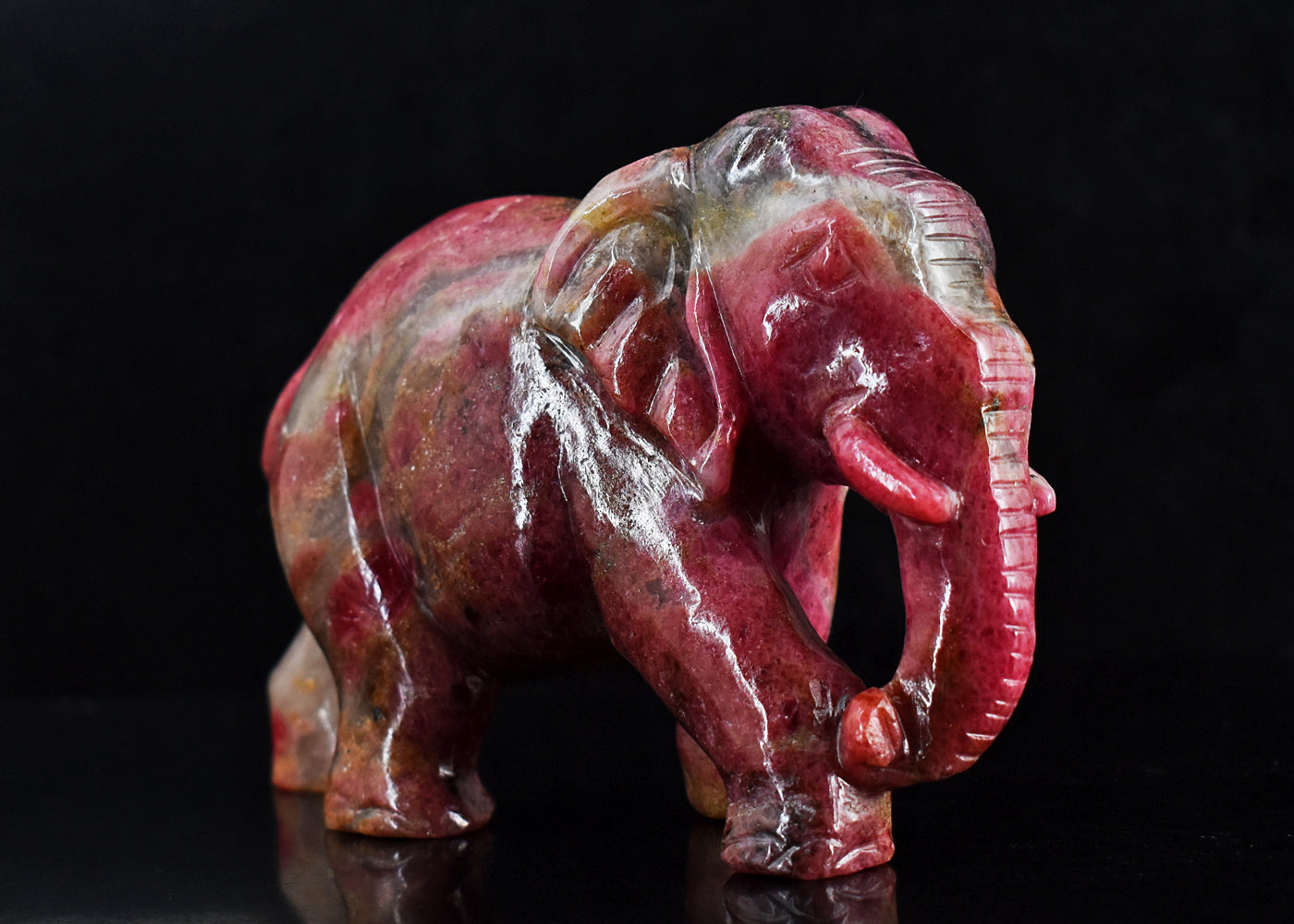 Stunning  3246.00 Cts Genuine Rhodonite Hand Carved  Crystal Gemstone Carving Elephant