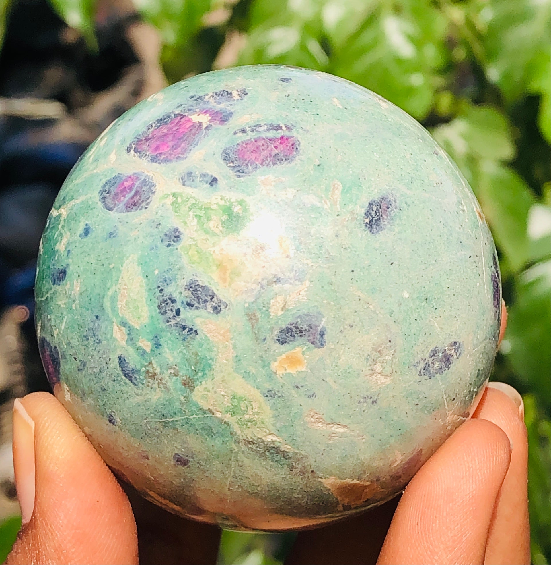 Alluring 1382.00 Cts Genuine Pink In Ruby Fuchsite Healing Crystal Specimen Premium Sphere