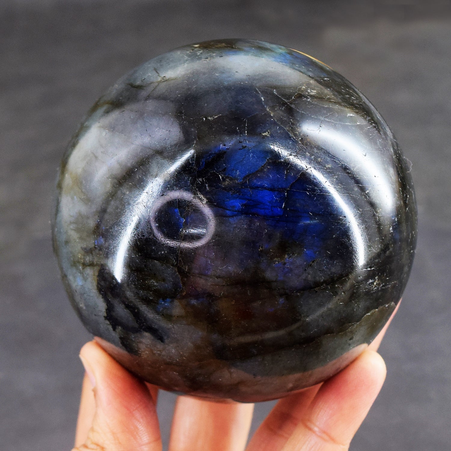 Pleasing 4369.00 Cts Genuine Blue Flash Labradorite Healing Crystal Specimen Premium Sphere