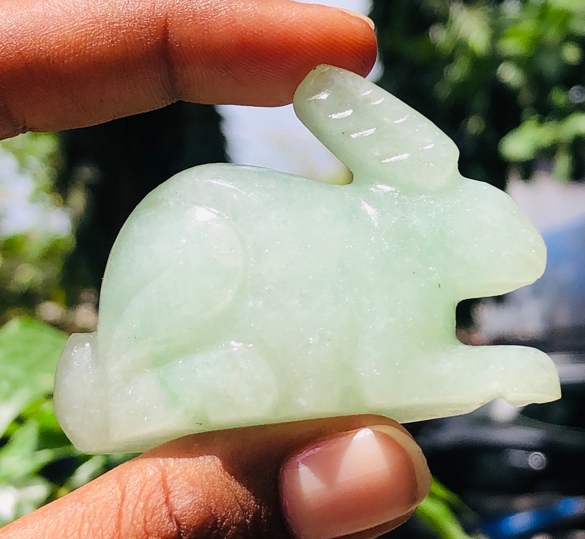 Beautiful 264.00 Carats Genuine Green Aventurine Hand Carved Gemstone Bunny Carving 2026  Collection
