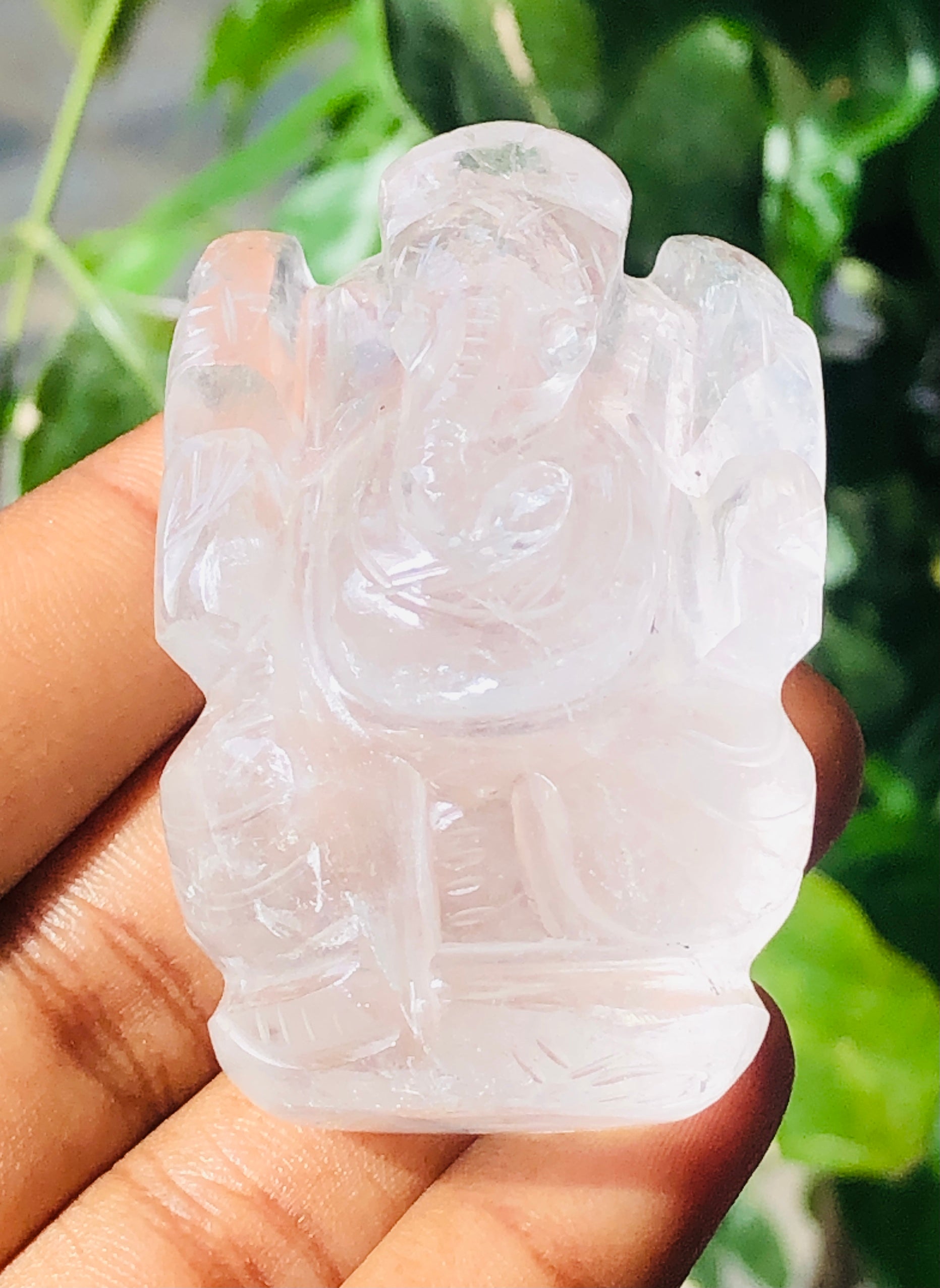 Paramount 365.00 Cts Genuine White Quartz Divine Hand Carved Premium Lord Ganesha Crystal