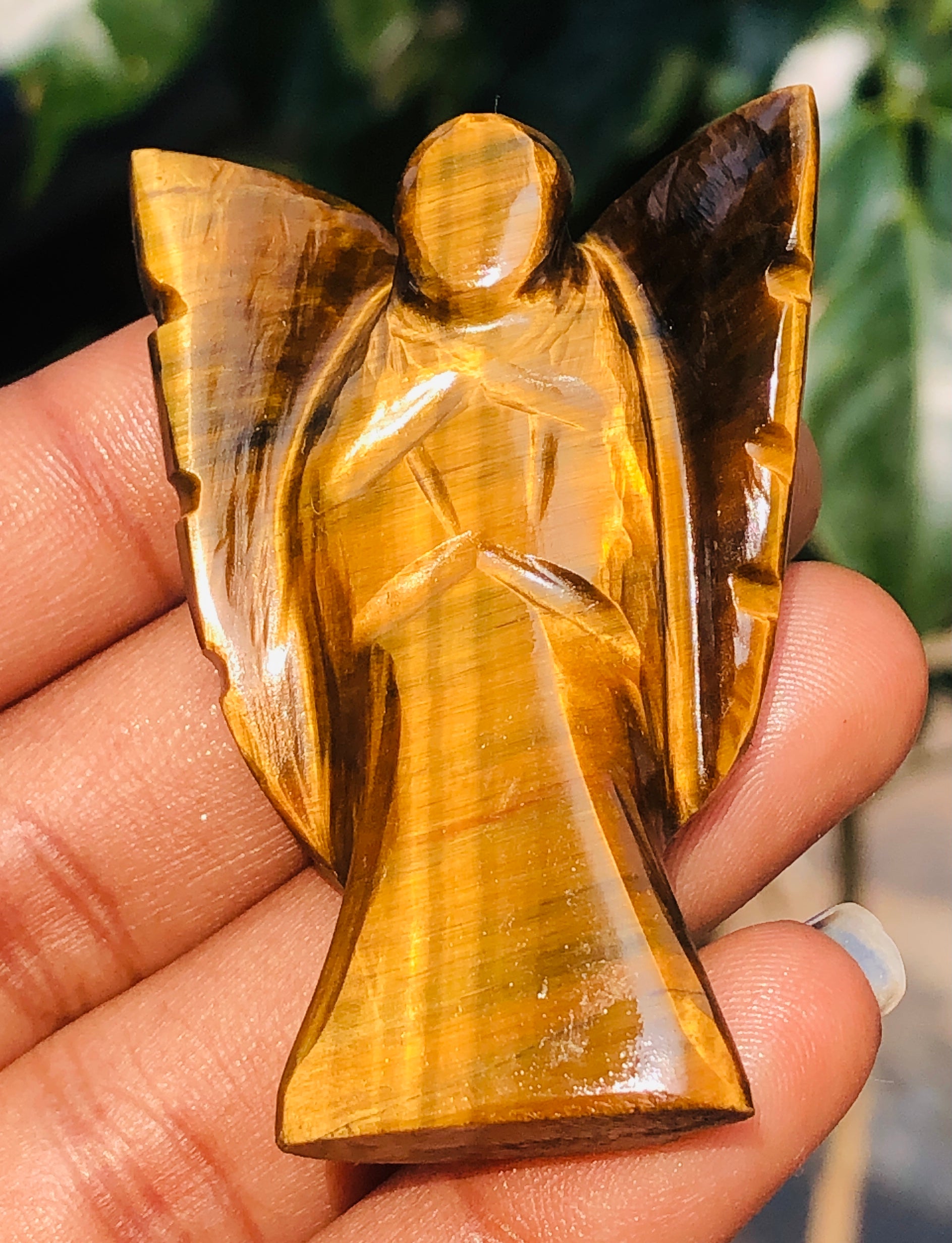 Attractive 144.00 Cts Genuine Golden Tiger Eye Healing Premium Divine Crystal Angel