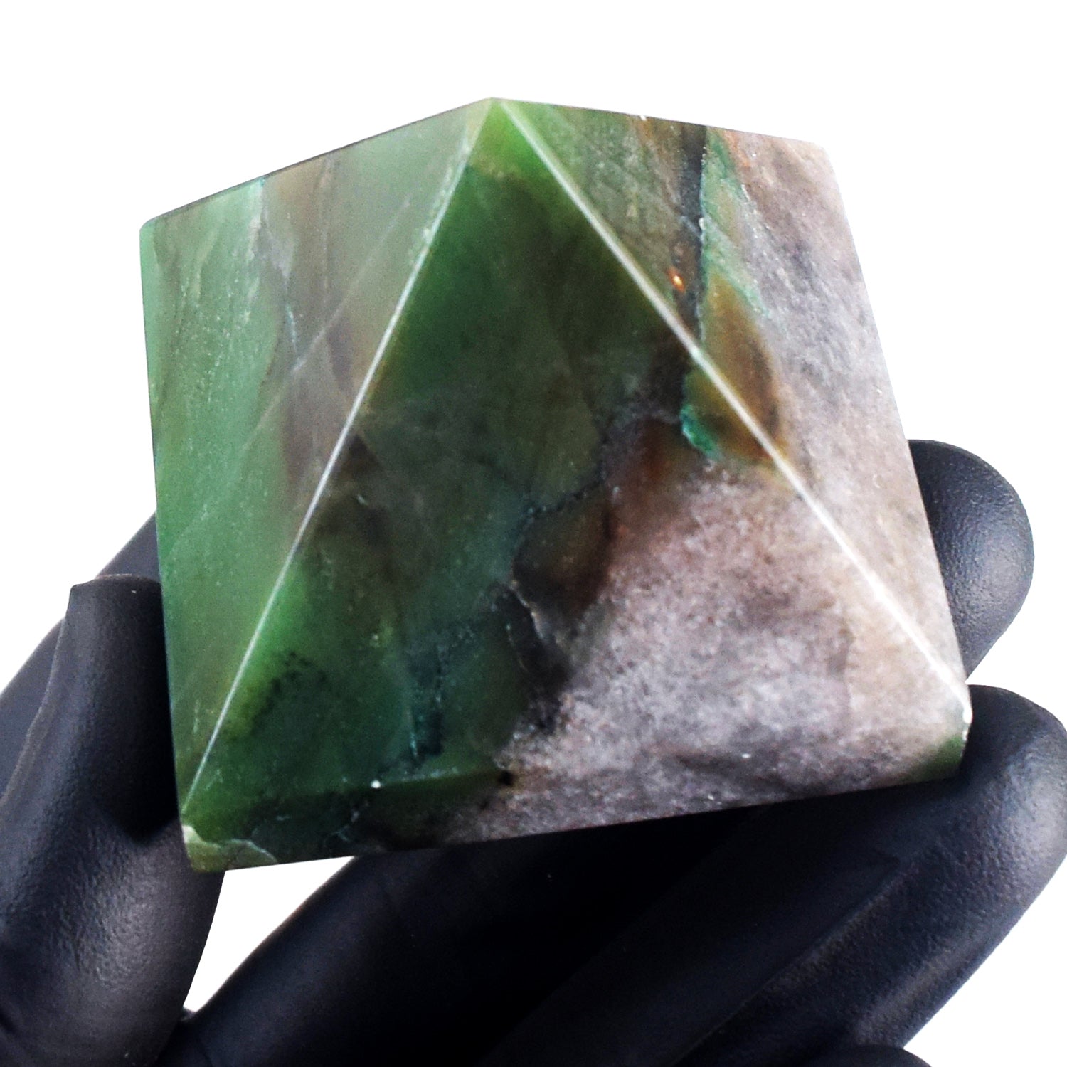Amusing 548.00 Cts Genuine Green Jade Healing Crystal Specimen Divine Pyramid