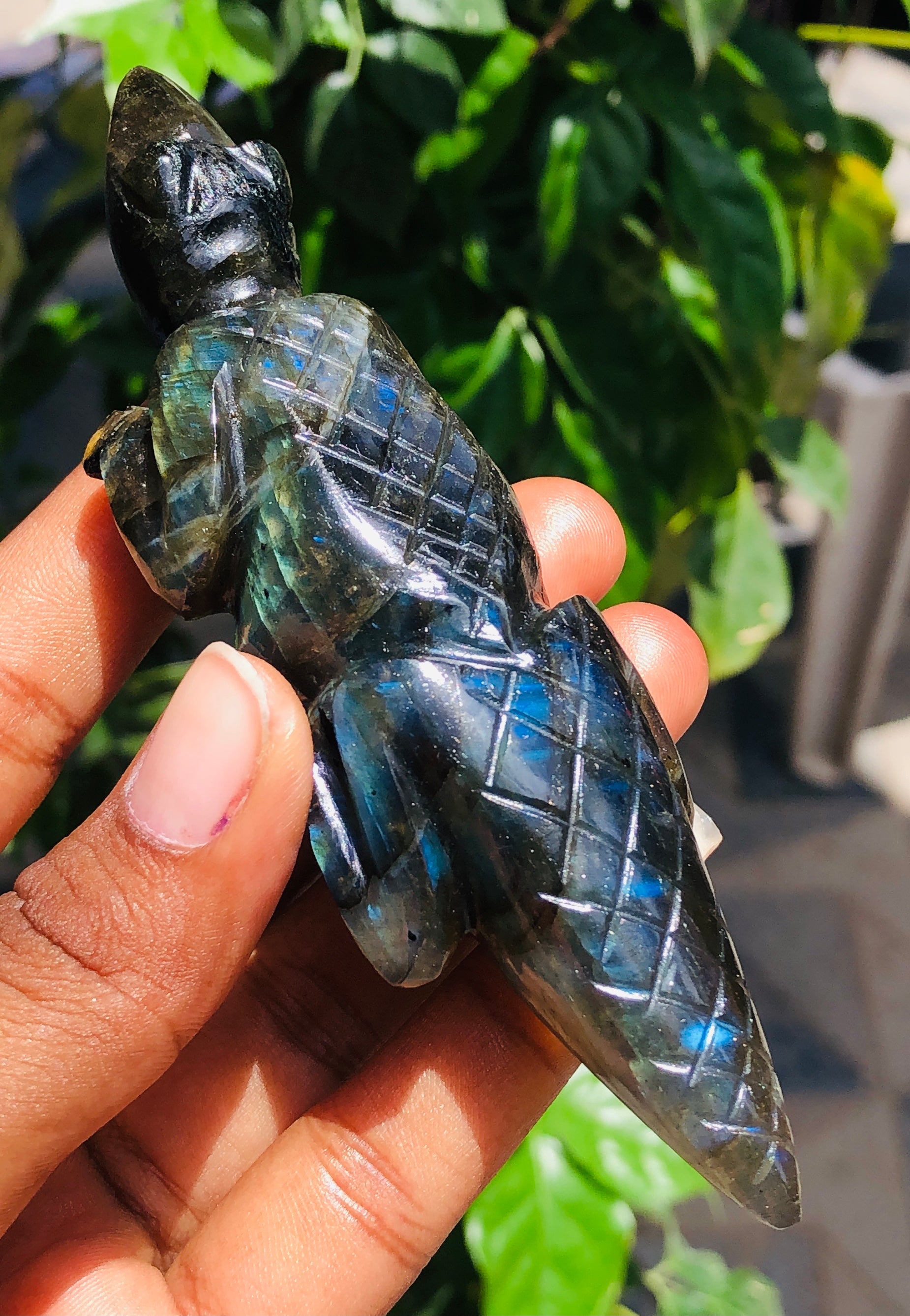 Exclusive 457.00 Cts Genuine Amazing Flash Labradorite Hand Carved Lizard Gemstone Carving 2026  Collection