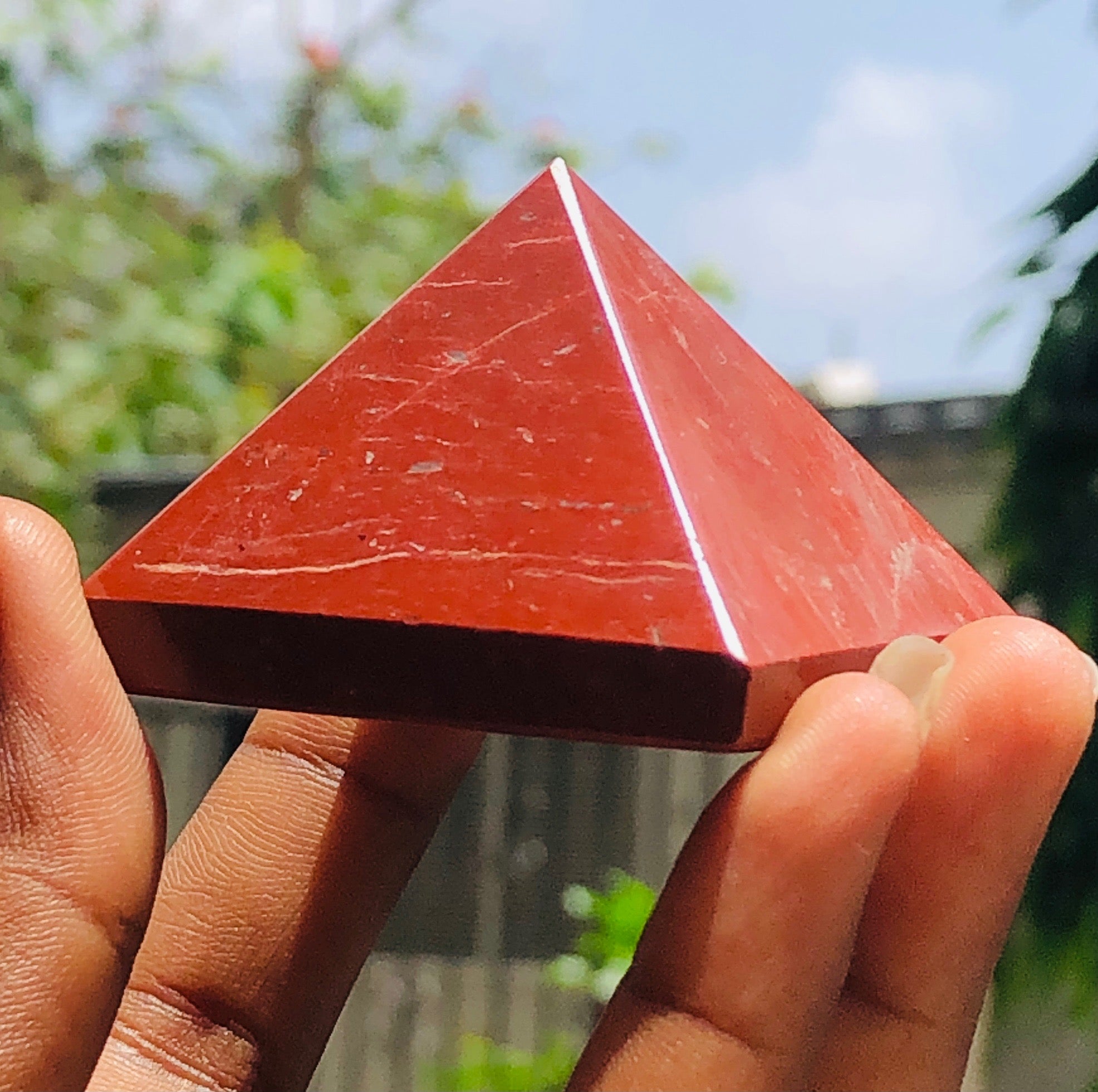 Lovely 468.00 Cts Genuine Red Jasper Crystal Specimen Healing Divine Pyramid