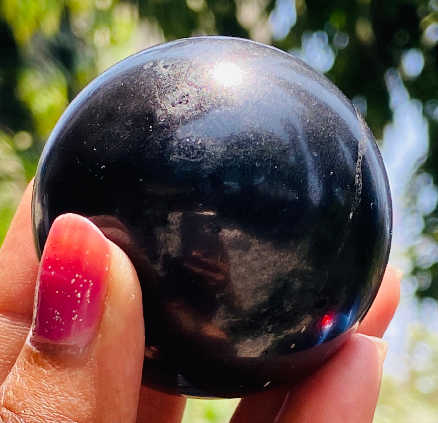 Natural 824.00 Carats  Genuine  Black  Spinel  Hand  Carved Crystal Healing Gemstone Sphere