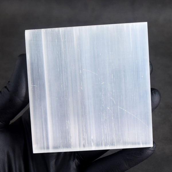 Awful 590.00 Cts Genuine 3 Inches Selenite Healing Gemstone Coaster Crystal