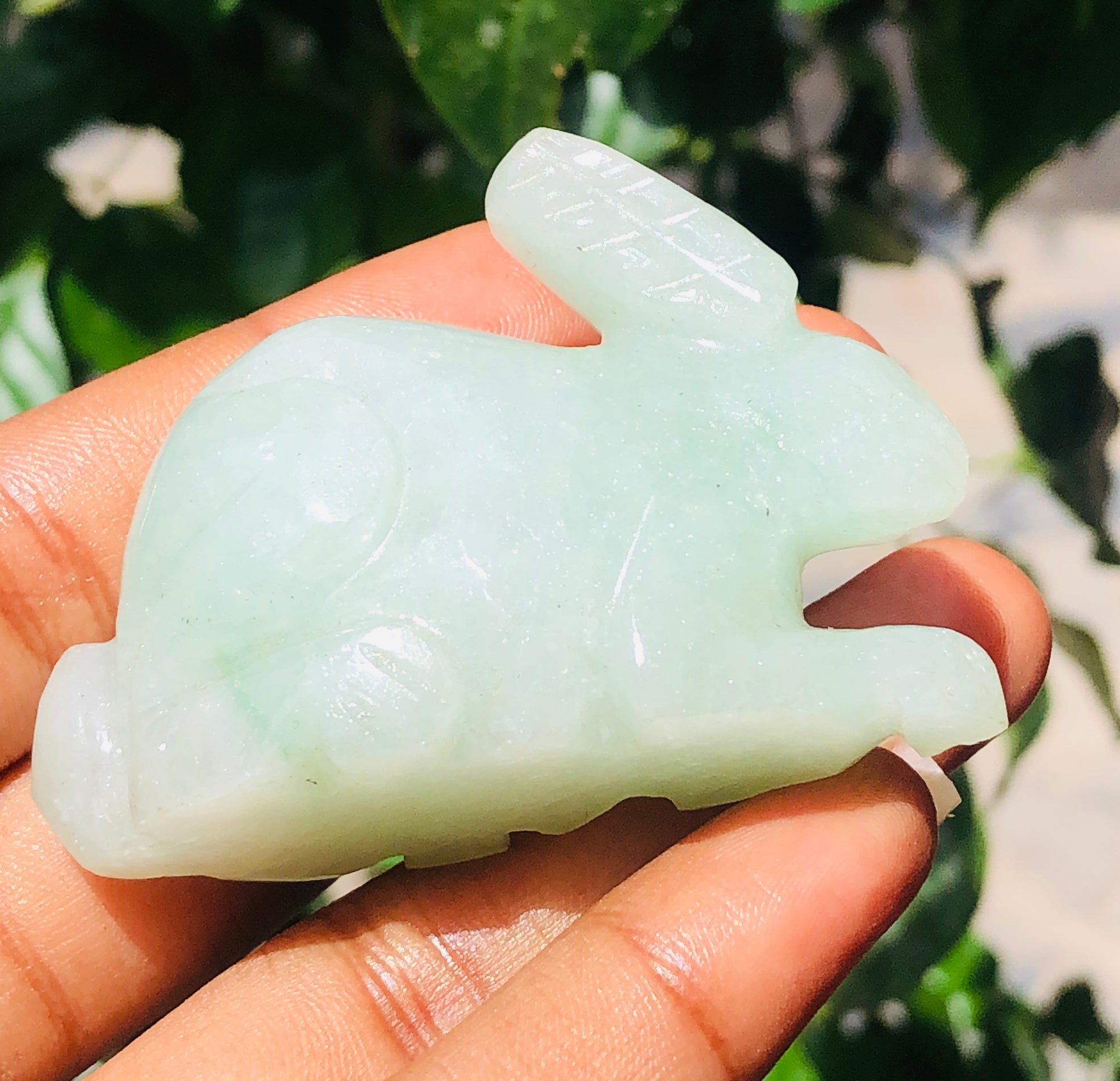 Beautiful 264.00 Carats Genuine Green Aventurine Hand Carved Gemstone Bunny Carving 2026  Collection