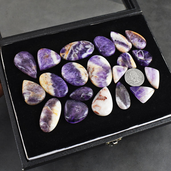 Exclusive  766.00  Carats  Genuine Chevron Amethyst  Untreated Gemstone Cabochon Lot