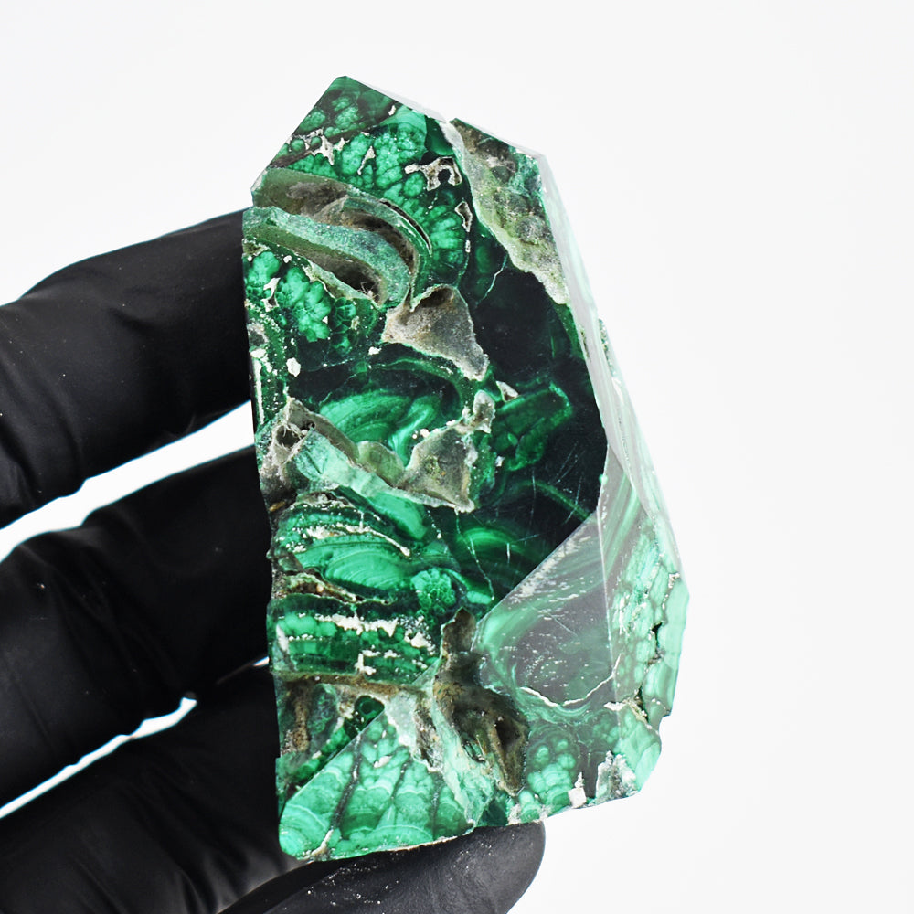 Amazing 576.00 Cts Genuine Malachite Free Form Crystal Specimen Gemstone Healing Tower
