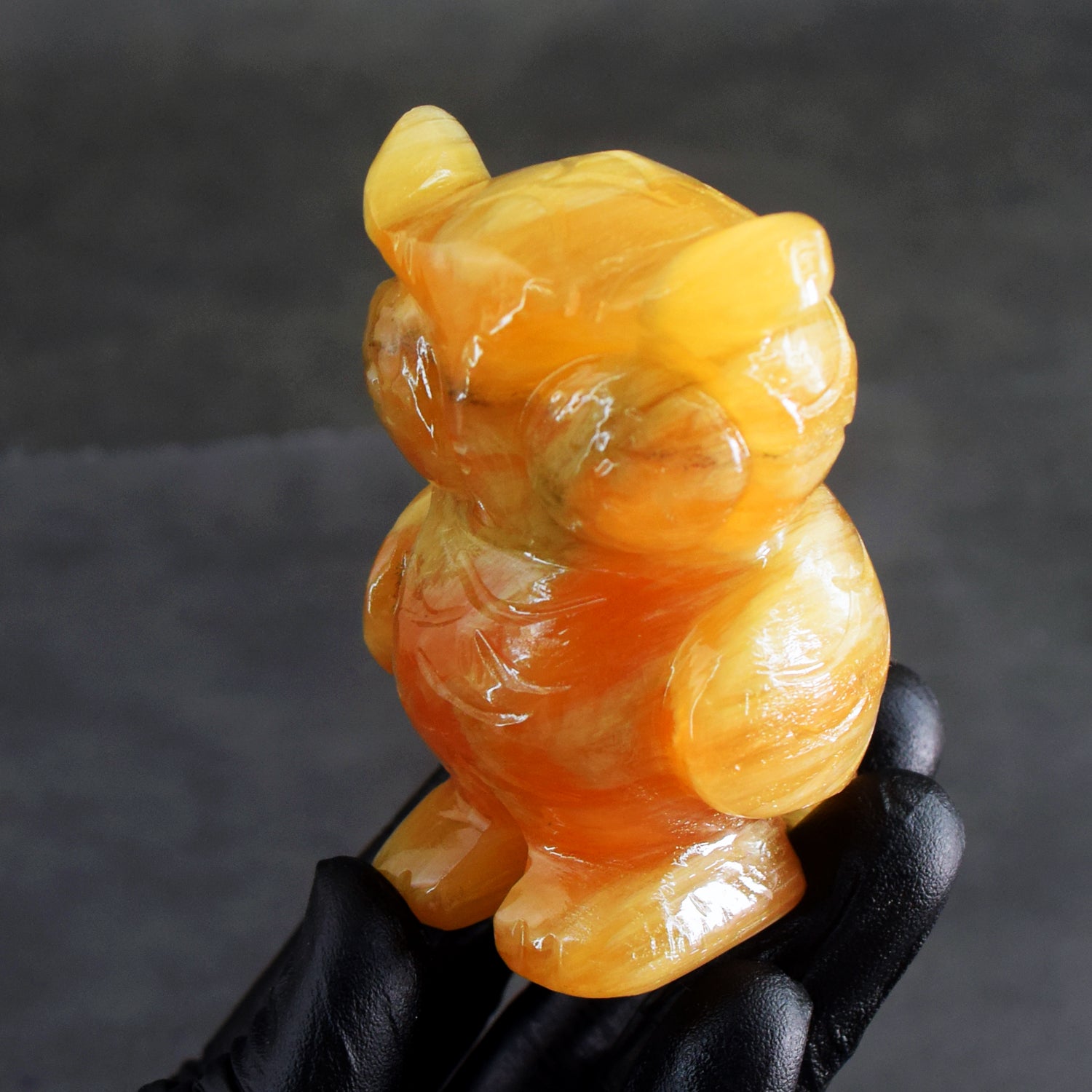 Gorgeous 882.00 Cts Genuine Yellow Rhodochrosite Hand Carved Gemstone Premium Crystal Owl