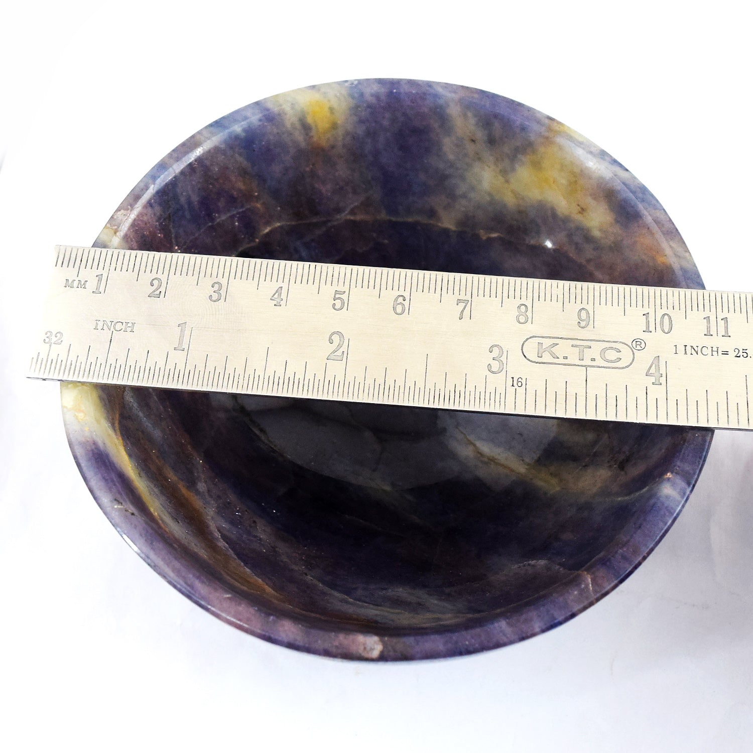 Precious Stone 1200.00 Carats Genuine Iolite Hand Carved Crystal Gemstone Carving Big Bowl
