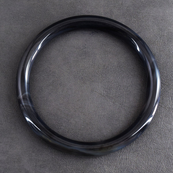 Graceful 95.00 Cts Genuine Black Agate Gemstone Crystal Specimen Premium Fancy Bangle