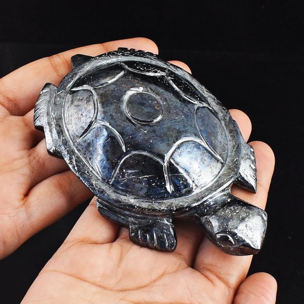 Stunning  2494.00 Carats Genuine  Hematite Hand Carved Crystal Gemstone Turtle Carving