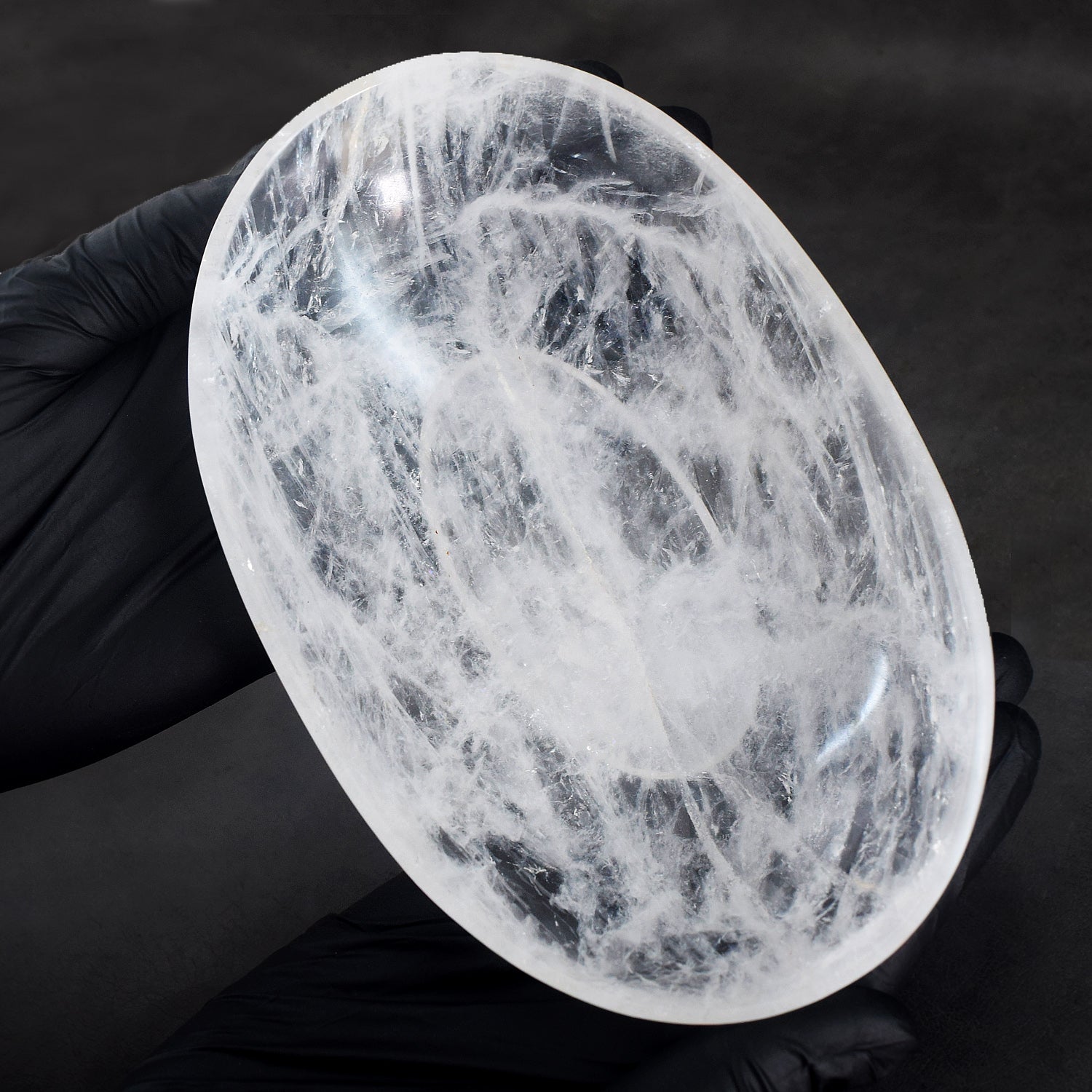 Pretty 1269.00 Carats Genuine White Quartz Hand Carved Crystal Gemstone Carving Big Bowl