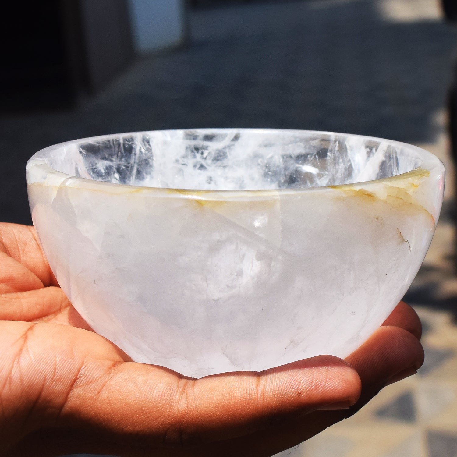 Admirable 2074.00 Carats Genuine White Quartz Hand Carved Crystal Gemstone Carving Big Bowl