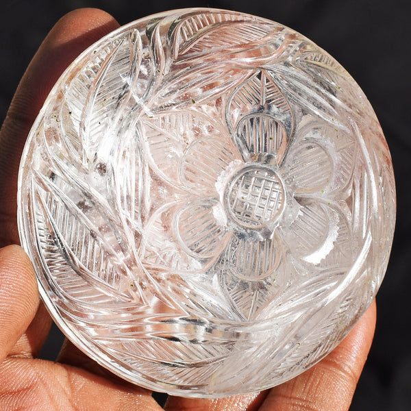 Awesome 1021.00 Cts White Quartz Hand Carved Genuine Crystal Gemstone Mughal Carved Cabochon