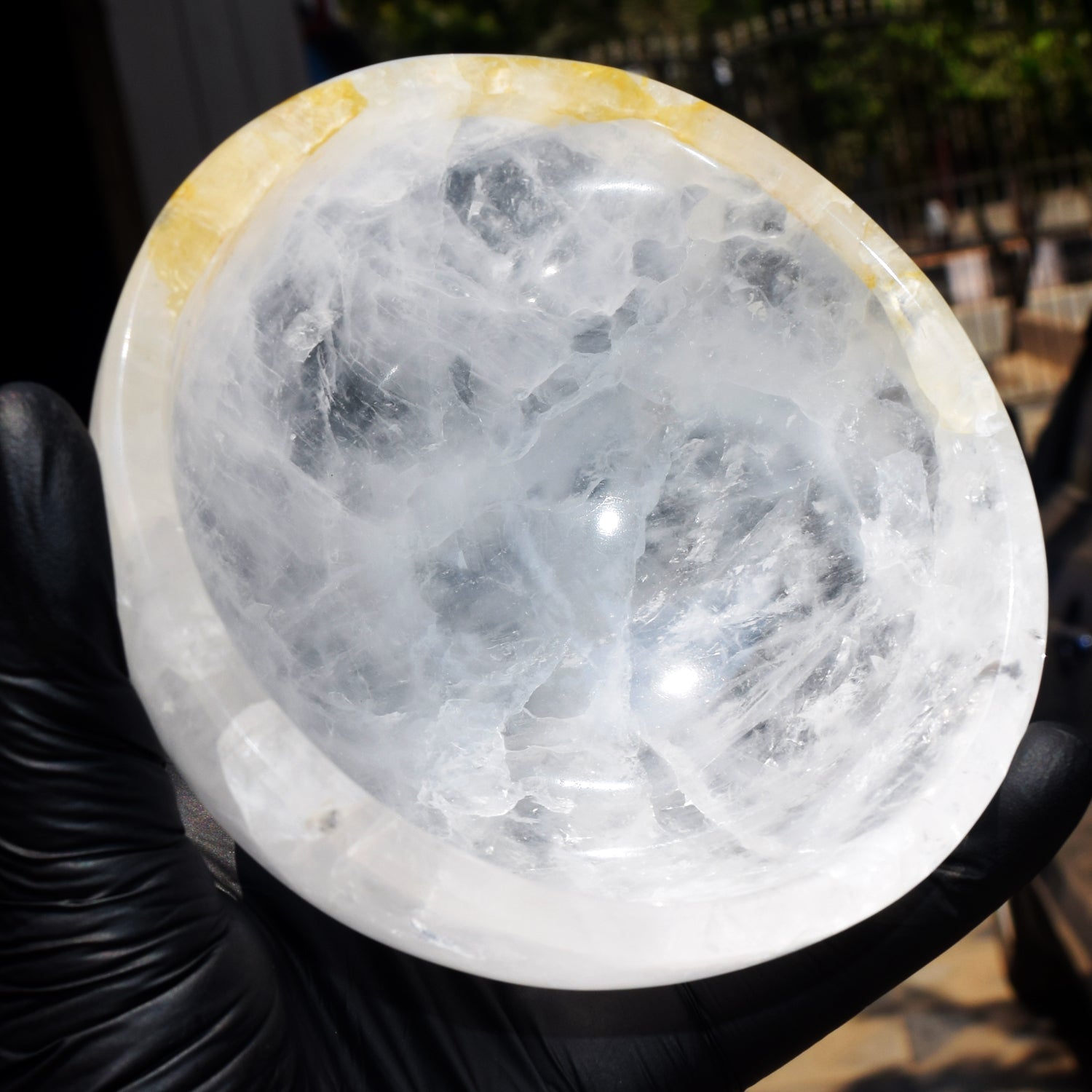 Admirable 2074.00 Carats Genuine White Quartz Hand Carved Crystal Gemstone Carving Big Bowl