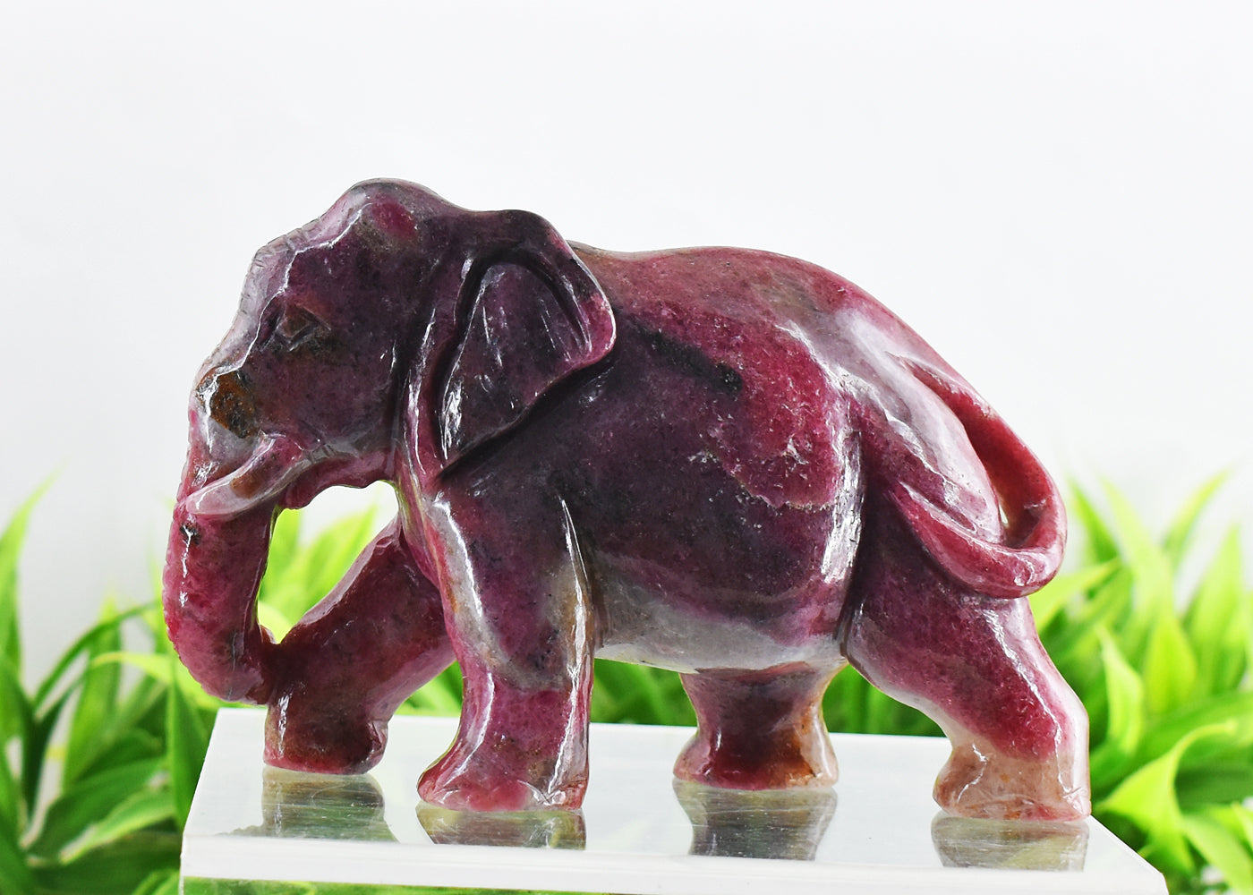 Stunning  3246.00 Cts Genuine Rhodonite Hand Carved  Crystal Gemstone Carving Elephant