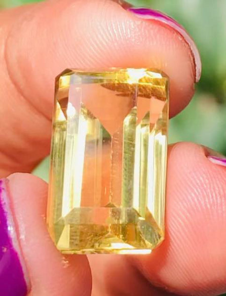 Stunning 14.00 Cts Genuine Citrine Faceted Loose Gemstone