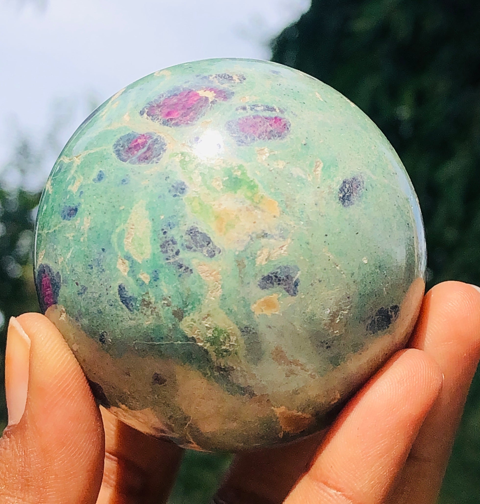 Alluring 1382.00 Cts Genuine Pink In Ruby Fuchsite Healing Crystal Specimen Premium Sphere