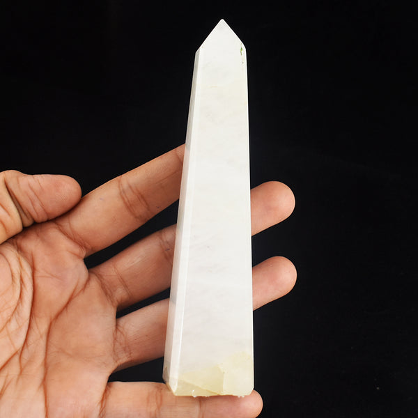 Amazing  815.00 Cts Genuine White Quartz Hand  Carved Healing Crystal Gemstone Tower