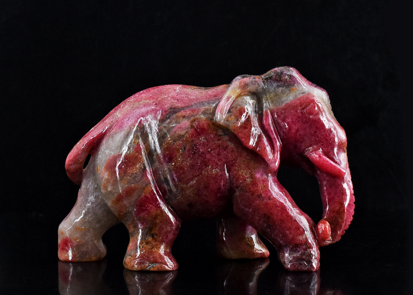 Stunning  3246.00 Cts Genuine Rhodonite Hand Carved  Crystal Gemstone Carving Elephant